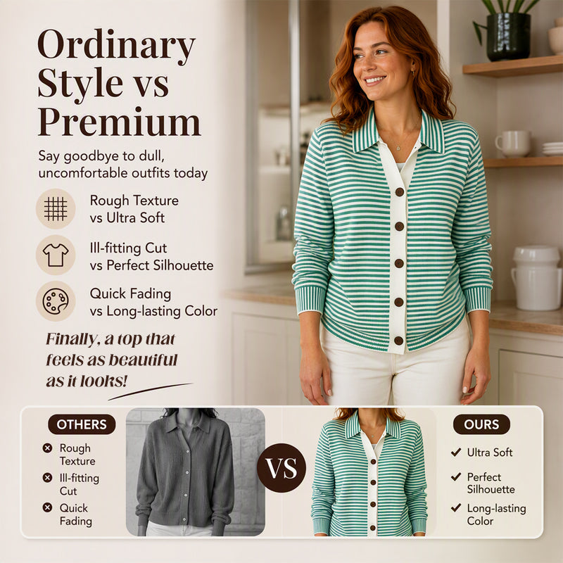 Olivia | Striped Knit Cardigan