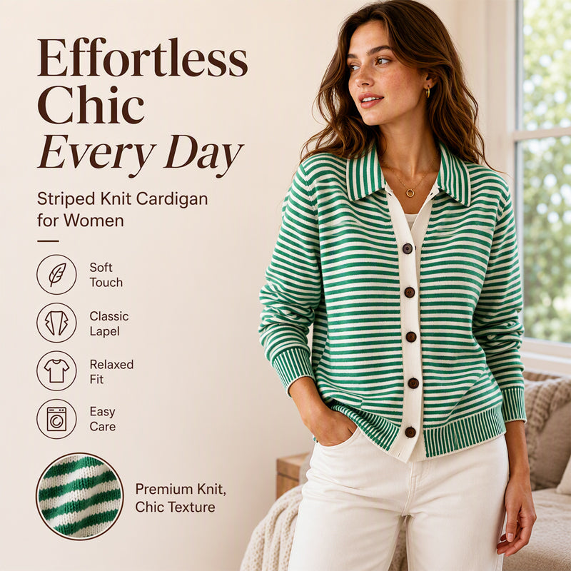 Olivia | Striped Knit Cardigan