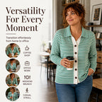 Olivia | Striped Knit Cardigan