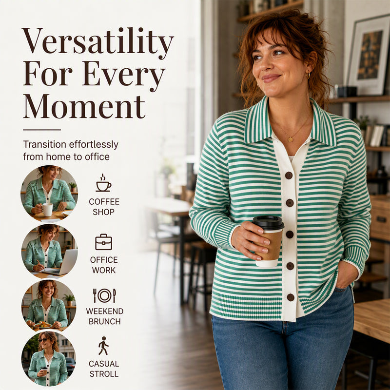 Olivia | Striped Knit Cardigan