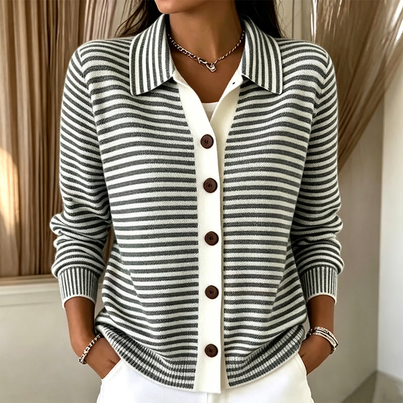 Olivia | Striped Knit Cardigan