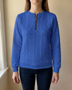Textured Zipper Sweatshirt – Stylish & Comfy